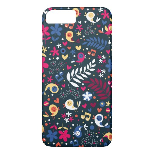 patroon van schattige vogels en bloemen Case-Mate iPhone case (Achterkant)