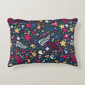 patroon van schattige vogels en bloemen decoratief kussen (Voorkant)