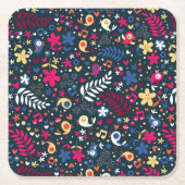 patroon van schattige vogels en bloemen kartonnen onderzetters (Voorkant)