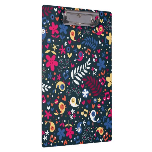 patroon van schattige vogels en bloemen klembord (Rechts)