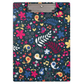 patroon van schattige vogels en bloemen klembord (Voorkant)