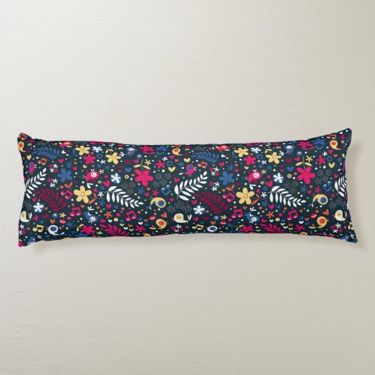 patroon van schattige vogels en bloemen lichaamskussen (Achterkant)