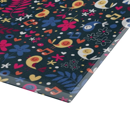 patroon van schattige vogels en bloemen snijplank (Hoek)