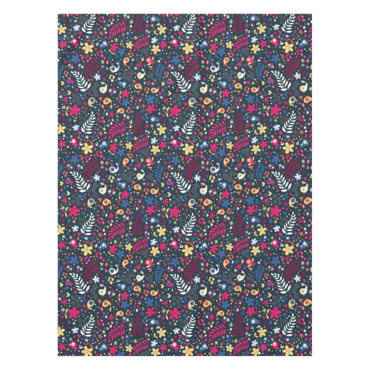 patroon van schattige vogels en bloemen tafelkleed (Voorkant)