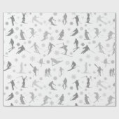 Patroon van slangen. Grijze Silhouettes op wit Cadeaupapier (Vlak)