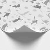 Patroon van slangen. Grijze Silhouettes op wit Cadeaupapier (Hoek)