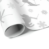 Patroon van slangen. Grijze Silhouettes op wit Cadeaupapier (Rol Hoek)