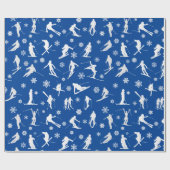 Patroon van slangen. Witte silhouettes op blauw om Cadeaupapier (Vlak)