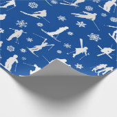 Patroon van slangen. Witte silhouettes op blauw om Cadeaupapier (Hoek)