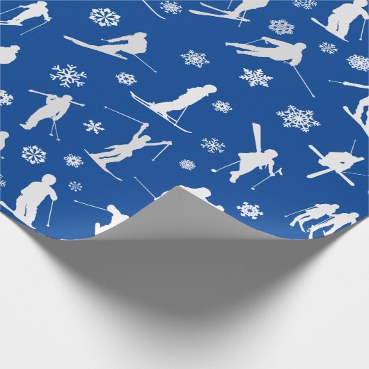 Patroon van slangen. Witte silhouettes op blauw om Cadeaupapier (Hoek)