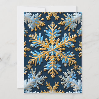 Patroon van sneeuwvlokken op een donkerblauwe acht kaart