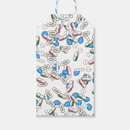 Patroon van strooipillen cadeaulabel (Voorkant)