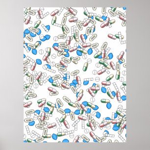 Patroon van strooipillen poster