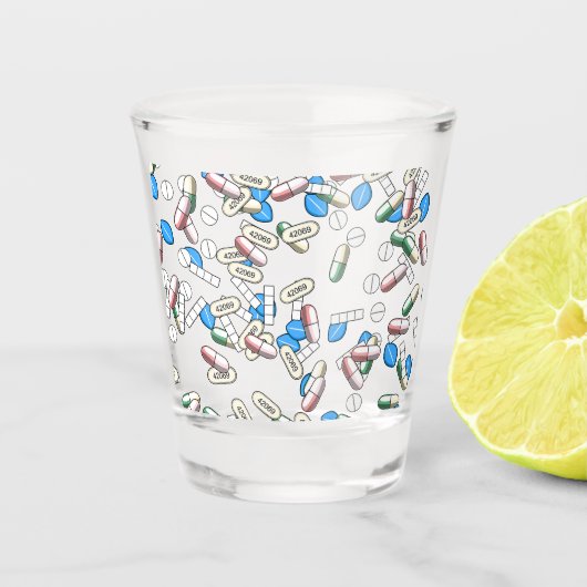 Patroon van strooipillen shot glas (Voorkant)