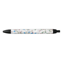 Patroon van strooipillen zwarte inkt pen