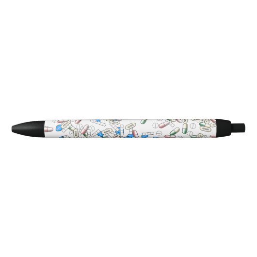 Patroon van strooipillen zwarte inkt pen (Voorkant)