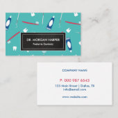 Patroon van tandartsgereedschap | pediatrische tan visitekaartje (Voorkant / Achterkant)