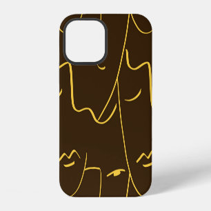 Patroon van tekenvlakken met één lijn iPhone 12 hoesje