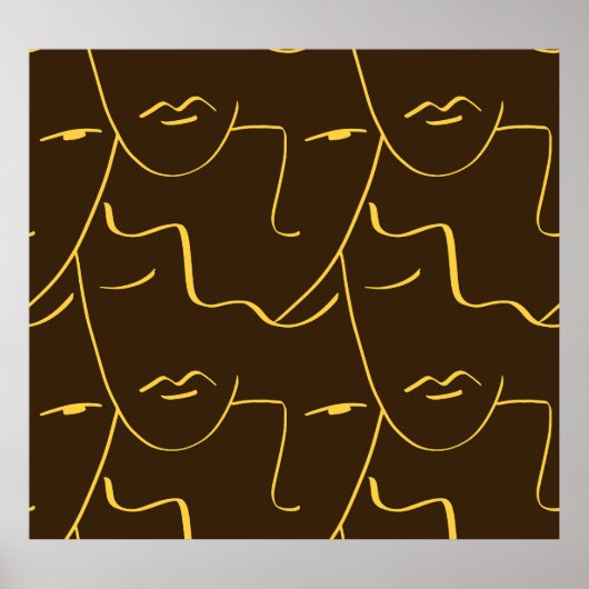 Patroon van tekenvlakken met één lijn poster (Voorkant)