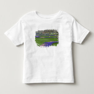 Patroon van tulpen en druif-hyacint bloemen, 4 kinder shirts