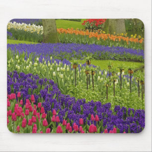 Patroon van tulpen, hyacint en druifhyacint muismat