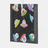 PATROON VAN UFO-SCHEPEN GLAS ORNAMENT (Voorkant links)