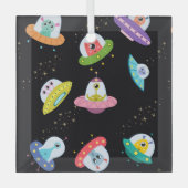 PATROON VAN UFO-SCHEPEN GLAS ORNAMENT (Voorkant)