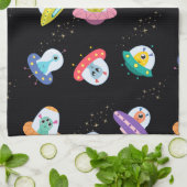 PATROON VAN UFO-SCHEPEN THEEDOEK (Gevouwen)