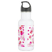Patroon van uilen, Moppige uilen, Roze uilen, Hart Waterfles (Achterkant)