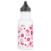 Patroon van uilen, Moppige uilen, Roze uilen, Hart Waterfles (Rechts)