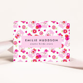 Patroon van uilen, roze uilen, dierenwinkel, vogel visitekaartje