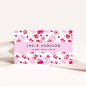 Patroon van uilen, roze uilen, dierenwinkel, vogel visitekaartje