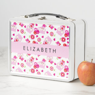 Patroon van uilen, schattige uilen, roze uilen, Jo