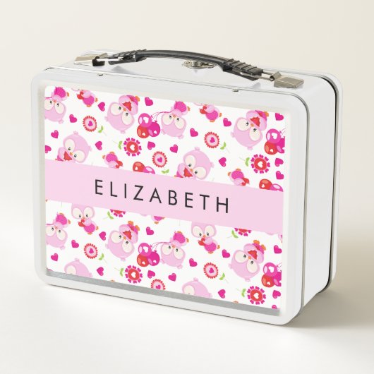 Patroon van uilen, schattige uilen, roze uilen, Jo (Achterkant)