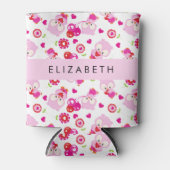 Patroon van uilen, schattige uilen, roze uilen, Jo Blikjeskoeler (Voorkant)