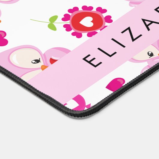 Patroon van uilen, schattige uilen, roze uilen, Jo Bureaumat (Hoek)