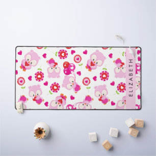 Patroon van uilen, schattige uilen, roze uilen, Jo Bureaumat