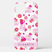 Patroon van uilen, schattige uilen, roze uilen, Jo Case-Mate iPhone Case (Achterkant)