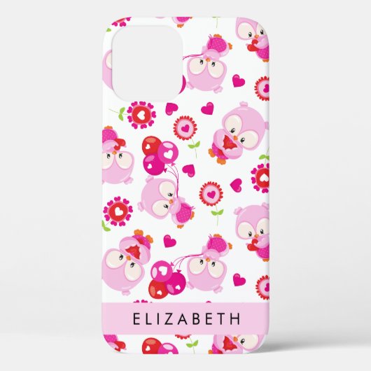 Patroon van uilen, schattige uilen, roze uilen, Jo Case-Mate iPhone Case (Achterkant)
