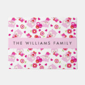 Patroon van uilen, schattige uilen, roze uilen, Jo Deurmat (Voorkant)