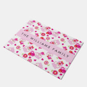 Patroon van uilen, schattige uilen, roze uilen, Jo Deurmat (Schuin)