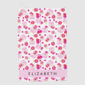 Patroon van uilen, schattige uilen, roze uilen, Jo Golfhanddoek (Voorkant)