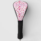 Patroon van uilen, schattige uilen, roze uilen, Jo Golfheadcover (Voorkant)