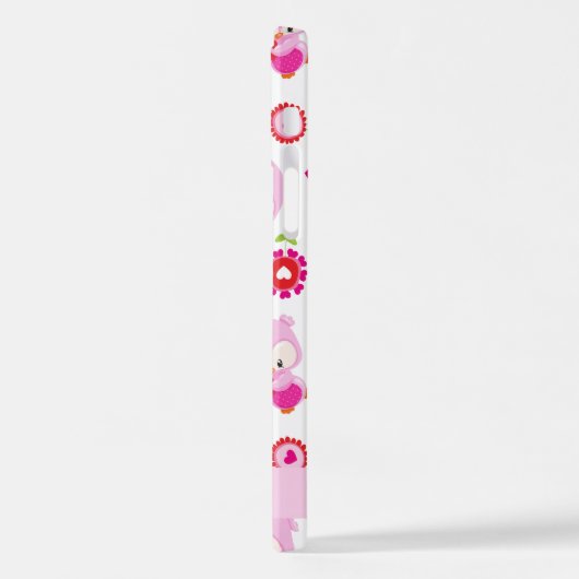 Patroon van uilen, schattige uilen, roze uilen, Jo iPhone Hoesje (Linkerkant)