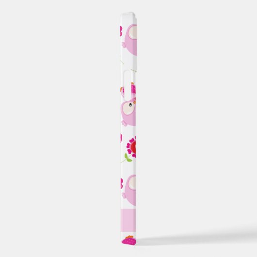 Patroon van uilen, schattige uilen, roze uilen, Jo iPhone Hoesje (Rechterkant)