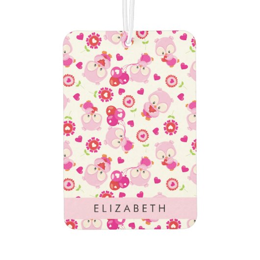 Patroon van uilen, schattige uilen, roze uilen, Jo Luchtverfrisser (Achterkant)