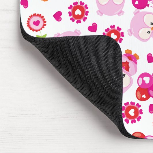 Patroon van uilen, schattige uilen, roze uilen, Jo Muismat (Hoek)