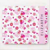 Patroon van uilen, schattige uilen, roze uilen, Jo Muismat (Voorkant)