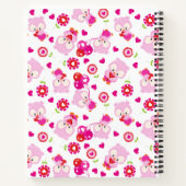 Patroon van uilen, schattige uilen, roze uilen, Jo Notitieboek (Achterkant)