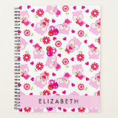 Patroon van uilen, schattige uilen, roze uilen, Jo Planner (Voorkant)